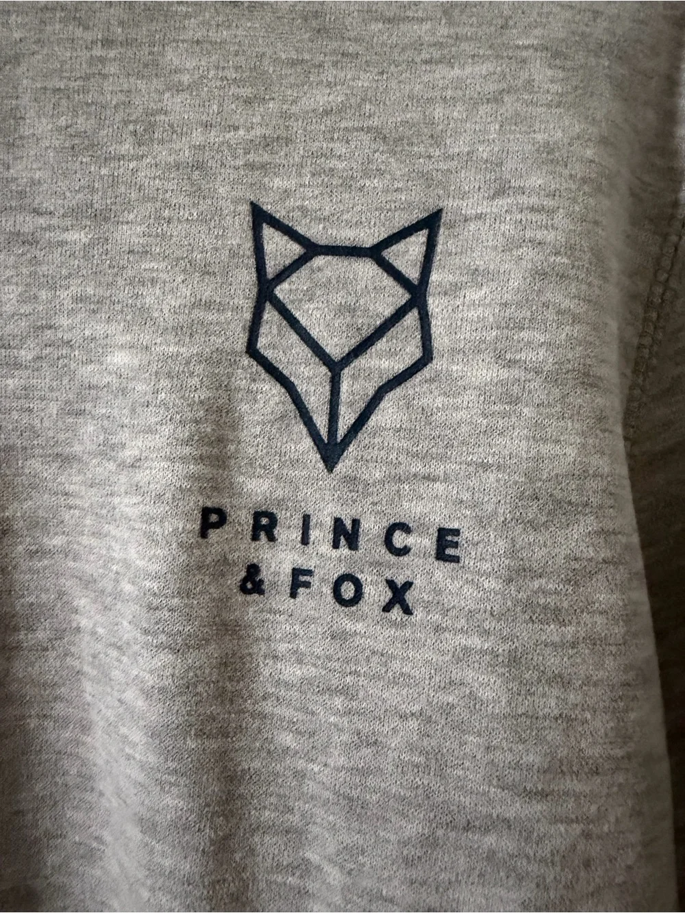 Prince & Fox Half-Zip Sweater Mens Size M Grey Excellent Pullover Logo Pockets